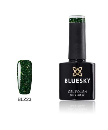Bluesky Gel Nail Polish Fir Green Blz23 Dark Green Glitter Long Lasting Chip Resistant 10 ml (Requires Curing Under UV LED Lamp)