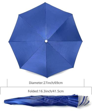 Massmall Hands-Free Umbrella Hat 27 UV Protection for Women Men - Blue (1 Pack) - Buy Online on GoSupps.com