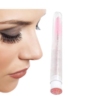 Lash Brush Lash Spoolies Mascara Applicator Stylish Rhinestone Eyelash Mascara Brushes with Tube for Eye Lashes Extension Eyebrow and Makeup Light Pink