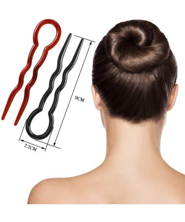 KINDOYO 20 Pieces Grip Hair Pins - Lady Hair Clips U shape Hair Stick Vintage Hairpins Braid Twist Styling Bobby Pins Hair Fork Pins Brown Brown *20 - Buy Online on GoSupps.com