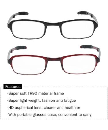 Lightweight Foldable Reading Glasses for Presbyopia - Diopters 1.0 to 4.0 - Red Color - Shop Internationally - Buy Online on GoSupps.com