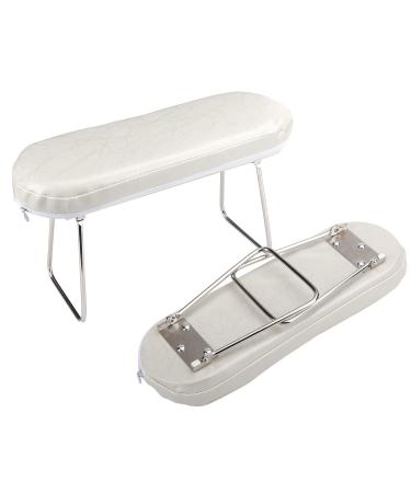 Nail Pillow Hand Rest for Nails,Microfiber Leather Nail Arm Rest Cushion Stand Holder,Foldable Professional Manicure Hand Pillow for Nail Salon Table Technician Use (White)