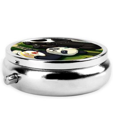 Portable Panda Father & Son Round Pill Box - 3 Compartments Travel Organizer for Purse & Pocket | International Shipping Available - Buy Online on GoSupps.com