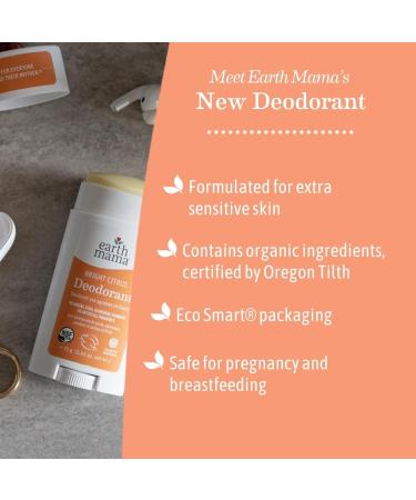 Earth Mama Bright Citrus Deodorant | Safe for Sensitive Skin Pregnancy and Breastfeeding Contains Organic Grapefruit and Calendula No Baking Soda or Aluminum 2.65-Ounce (2-Pack) NEW Bright Citrus 3 Ounce (Pack of 2) - Buy Online on GoSupps.com