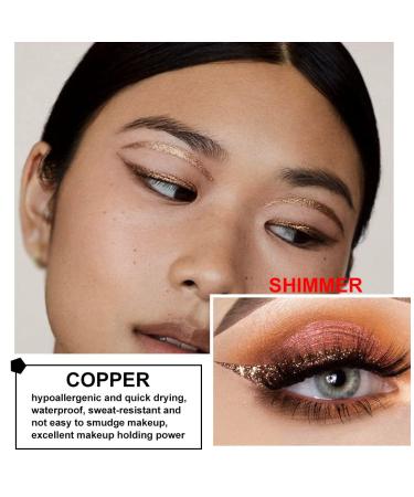 2Pcs Glitter Liquid Eyeliner Makeup Pen Set - Red & Bronze Metallic Satin Finish | Waterproof, Smudge Proof, Long Lasting | High Pigmented Sparkle Eye Liner Pen - 2 Count - Buy Online on GoSupps.com