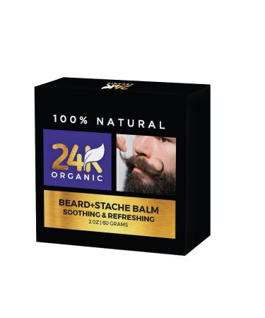 24K Organic Beard Balm | Soothing Leave-in Conditioner | All Natural & Organic Oils for Itching Relief Thickening Softening & Styling - Buy Online on GoSupps.com