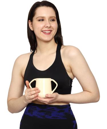 HealthGoodsIn BPA-Free Dual Handle Mug - Microwave Safe 11.83 US Fl. Oz. (350ml) - Dark Cream Color - Buy Online on GoSupps.com