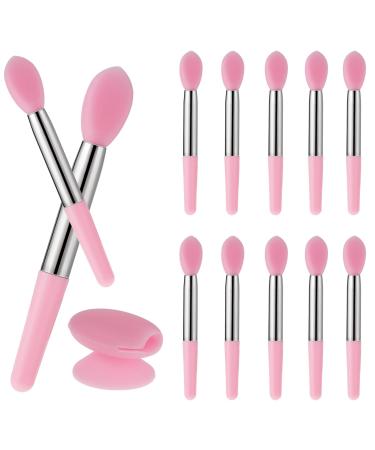 WLLHYF 12PCS Silicone Lip Brush Makeup Mask Beauty Brushes Eyeshadow With 1 Dust Cover Professional Tool Lipstick Applicator for Applying Cream Lip Gloss Mask Eyeshadow Makeup