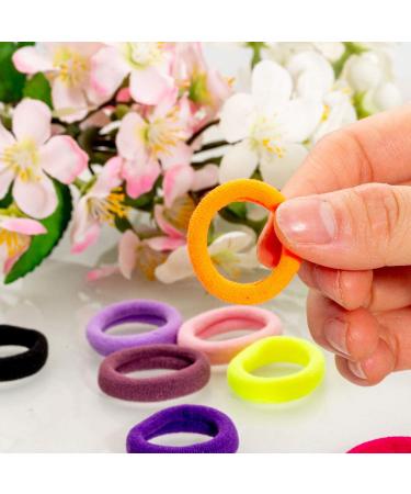 120PCS Elastic Hair Ties for Girls â€“ Seamless Cotton Ponytail Holders in 10 Colors â€“ Soft Baby Hair Bands for Kids & Toddlers - Buy Online on GoSupps.com