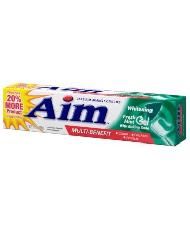 Aim Toothpaste 6 oz Tube (pack of 6) Fresh Mint gel - Buy Online on GoSupps.com