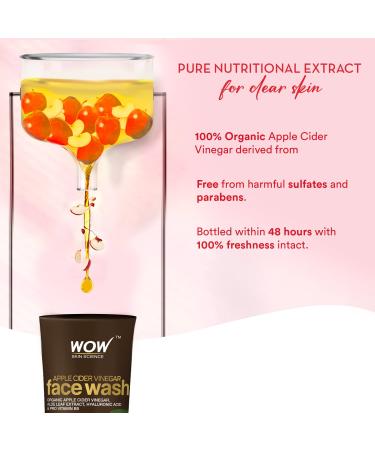 WOW Skin Science Apple Cider Vinegar Face Wash - Paraben & Sulfate Free - Pack of 2 (200mL) - Best Natural Skincare for Radiant Skin - Buy Online on GoSupps.com