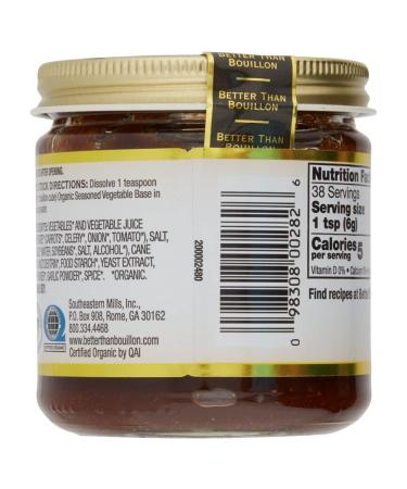 Organic Vegetable Base: Better Than Bouillon 8 oz Jar - Vegan & Concentrated, Makes 9.5 Quarts of Broth - Buy Online on GoSupps.com