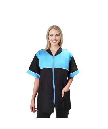 Noverlife Pet Grooming Jacket with Zipper, Medium Size, Lightweight Hair Repellent Shirt Style Pet Groomer Smock for Dog Cat Grooming Pet Bath, Hair Salon Barber Hairdresser Workwear Clothes - Buy Online on GoSupps.com