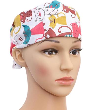 2pcs TENDYCOCO Surgical Scrub Cap - Adjustable Unisex Surgery Hats with Fox Print Design - Buy Online on GoSupps.com