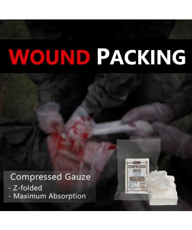 RHINO RESCUE Sterile Compressed Gauze for Emergency Wound Dressing - 6 Pack, 6 Count - First Aid and Trauma Kit - Buy Online on GoSupps.com