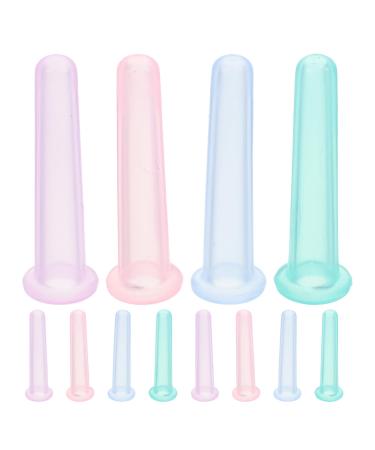 PRETYZOOM 12pcs Facial Cupping Set: Silicone Face Cupping Therapy - Skin Tightening Massage for Wrinkles Cellulite and Skin Care - Ideal for Face Neck and Eye Area