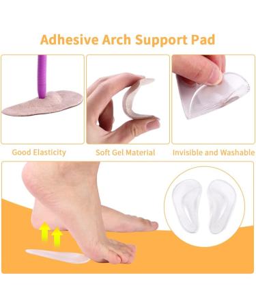 Plantar Fasciitis Arch Support Pads with Gel Compression Sleeves - Comfort Foot Pain Relief for Women Men - Buy Online on GoSupps.com