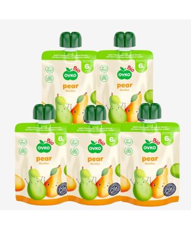Organic pear puree after 6 months 90g Ovko