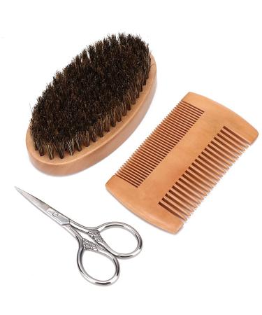 Beard Kit - 3-Piece Wooden Comb & Growth Set for Men | Premium Beard Care Essentials - Buy Online on GoSupps.com