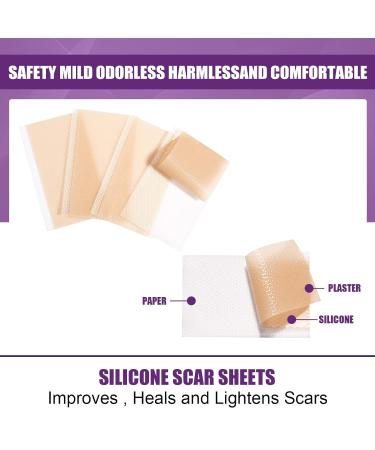 Actsyl-3 Silicone Scar Removal Sheets - Professional Grade for Surgery, Burns, Keloids & Stretch Marks - Reusable for Old & New Scars - 4 Sheets for Glowing Skin Care - One Size - Buy Online on GoSupps.com