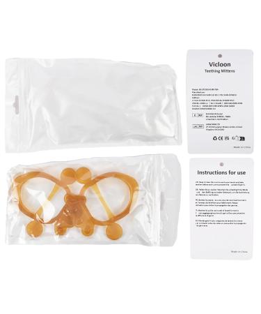Vicloon Baby Bite Toys - 2PC Soft Silicone BPA-Free Rings | Dental Aid & Soothing Toy for 3+ Months | Brown - Buy Online on GoSupps.com