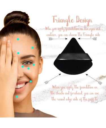 6 Pieces Triangle Powder Puff Set - Soft Velour Makeup Blenders for Flawless Foundation & Setting Powder Application - Pro Quality Beauty Tools - Buy Online on GoSupps.com