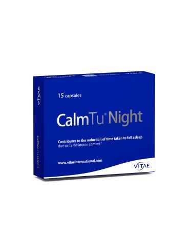 Vitae CalmTu Night -melatonin (1mg) Valerian passionflower California Poppy Melisa Magnesium- 15 Capsules 15 count (Pack of 1) 15 count
