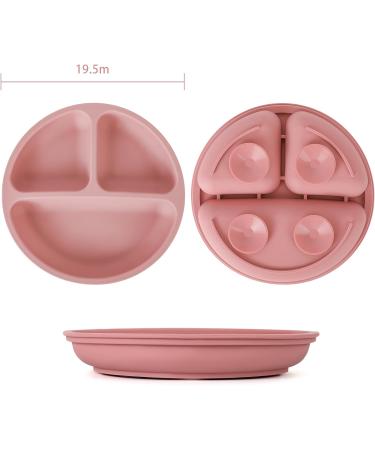 Hanmir 3 Pack Suction Cup Baby Plates - BPA Free Silicone Children's Dinnerware in Olive Green Brick Red & Gray Blue | Safe & Fun Feeding Solution for Kids - Buy Online on GoSupps.com