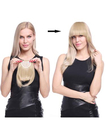 Sego Clip-In Ponytail Hair Extensions - Silver Gray Fringe Bangs | Real Hair Front Hairpieces with 2 Clips - Buy Online on GoSupps.com