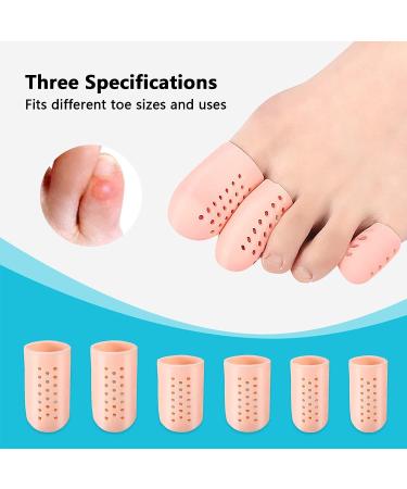 12Pcs Gel Toe Protectors for Hammer Toes - Breathable Blister Caps with Holes - Reusable Toe Covers for Women Men - Toe Guards for Feet - Complexion - Buy Online on GoSupps.com