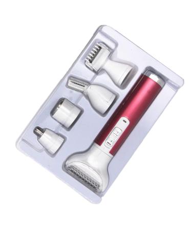 ZJchao 5-in-1 Waterproof Women's Hair Removal Trimmer - Mini Electric Clipper for Legs Arms Armpits & Bikini Line - USB Rechargeable Groomer in Rose Red - Buy Online on GoSupps.com