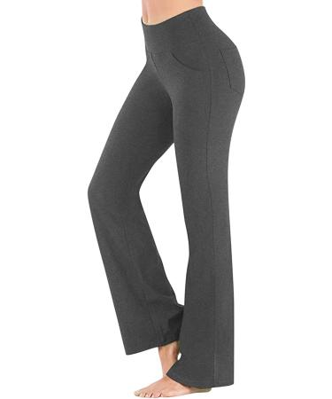 Buy Wenzhou Ladies Flare Yoga Pose Bootcut Leggings | Fitness Pants for Gym Pilates & Workouts | Stretch Belly Control XL Dark Gray - Buy Online on GoSupps.com