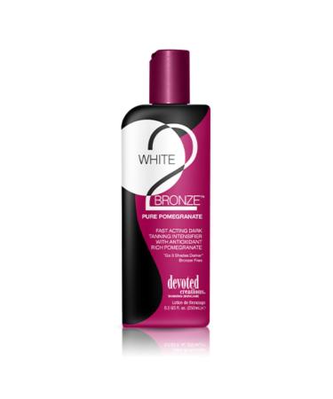 Devoted Creations White 2 Bronze Pomegranate Sunbed Tanning Lotion (250ml) - Achieve a Gorgeous Golden Tan with Exquisite Pomegranate Extracts - Accelerate and Enhance Your Tanning Experience