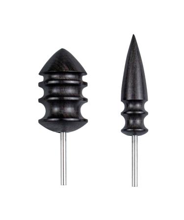 AUEAR, 2 Pack Leather Burnished Bits for Rotary Tools PU Leather Burnishing Tips for Clean Edges of Leather Craft Projects 2 Pack Style a