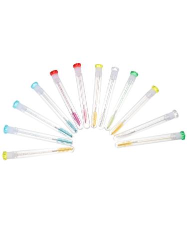Healifty 12pcs Crystal Eyelash Brush Tube Disposable Containers False Lash Applicator Tool Mascara Brush Gem