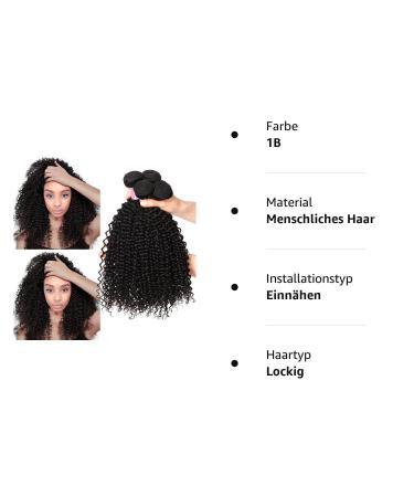 Emol Hair 9A Brazilian Curly Hair Bundles - Virgin Human Hair Weave (14-18 inch 300g) - Kinky Natural Color Remy Hair - Buy Online on GoSupps.com
