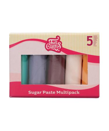 Funcakes Fondant Multipack-Boho Chic: Easy to use smooth flexible soft and flexible perfect for decorating cakes halal kosher and gluten-free.5 colors 5 x 100 g Boho Colors - Buy Online on GoSupps.com