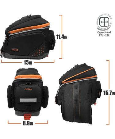 Ibera 2 in 1 PakRak Commuter Bicycle Trunk Bag | Expandable Panniers | Quick Release Design - Buy Online on GoSupps.com
