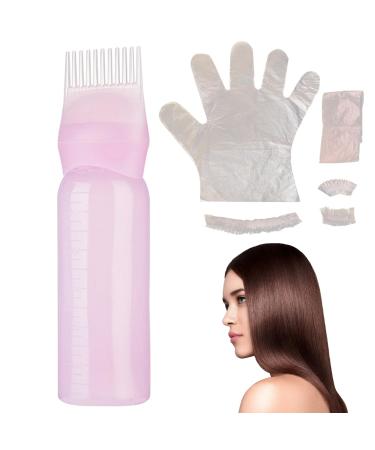 Hair Dye Kit 160ML Hair Oil Applicator Bottle with Scale and Disposable Hair Color Kit Includes Ear Cover Gloves Cape Cap Hair Dying Tool Hair Oil Applicator Bottle