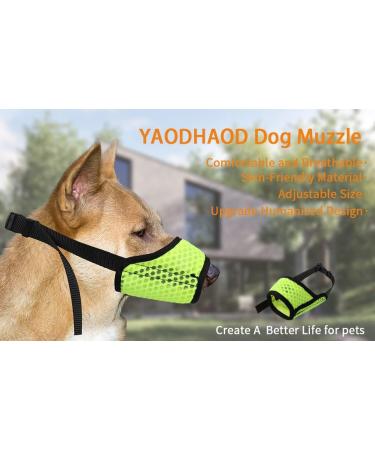Yaodhaod XXL Green Dog Muzzle - Breathable Mesh Prevents Biting Chewing & Eating - Ideal for Large Dogs - Buy Online on GoSupps.com