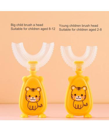 Liquid Silicone Soft Bristle Brush Head Standing Infant Toothbrush Convenient Baby Toothbrush Safe Use Silicone 360 Degree U-shaped Baby Tooth Brush for Daily Use Yellow Large Large Yellow - Buy Online on GoSupps.com