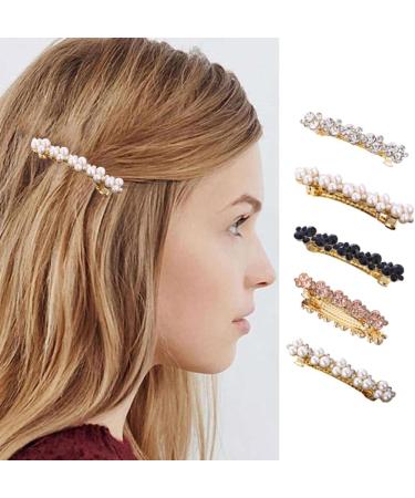 CLSSLVVBN Elegant Pearl Spring Hair Clips Pin For Women Girls Versatile Hairpins For Any Occasion Girls Elegant Barrettes Hairpins E8407White Diamonds - Buy Online on GoSupps.com