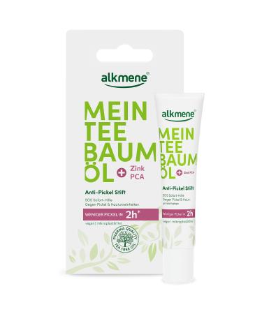 Alkmene My tea tree oil anti pimple pen 15 ml Fewer pimples in 2h - natural pure tea tree oil vegan & climate -neutral - SOS pimple pencil - Immediate help against pimples & blemishes - anti -pimple pencil 1 Pack