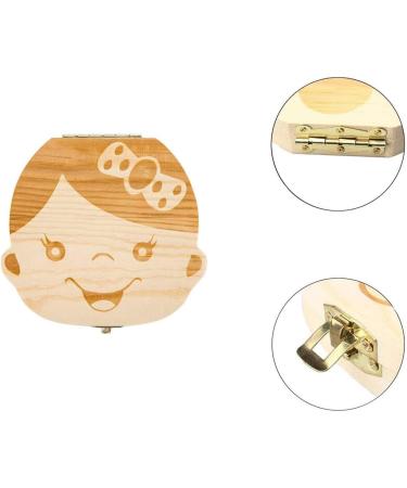 Wooden Baby Teeth Save Box - Kids Tooth Organizer in Souvenir Wood Gift (Girl) - Buy Online on GoSupps.com