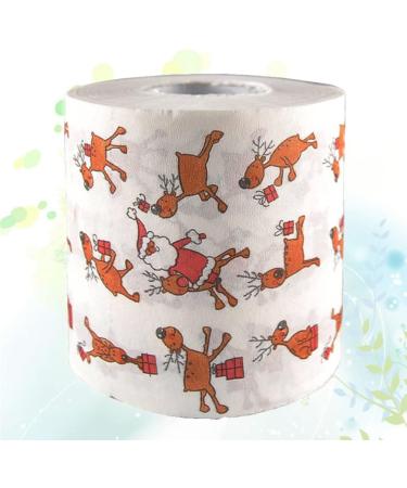 Christmas Toilet Paper Napkin Roll: Xmas Reindeer Roll Toilet Paper Napkin Elk Santa Claus Roll Hand Towels for Holiday Home Bathroom Supply - Buy Online on GoSupps.com