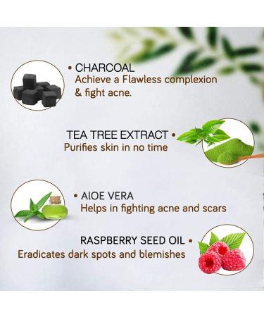 NutriGlow Natural Bamboo Charcoal Scrub | Exfoliating & Nourishing Face & Body | Blackheads Dead Skin De-tan & Acne Removal | All Skin Types - 7.05 Oz - Buy Online on GoSupps.com