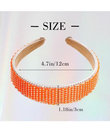 Flayem Rhinestone Rainbow Headband Sparkly Glitter Padded Wide Hair Band Gorgeous Hair Accessories for Women and Girls (Orange) - Buy Online on GoSupps.com