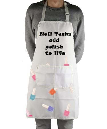 MYSOMY Nail Tech Apron Manicurist Apron Nail Cosmetology Gift for Nail Technician Nail Artist Nail Techs Add Polish to Life Nail Techs add polish Apron - Buy Online on GoSupps.com