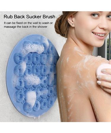Shower Foot Rubber Matte 2 Pack - Anti-Slip Back Cleaning Brush for Wall Suction | Improve Blood Circulation (Blue L) - Buy Online on GoSupps.com