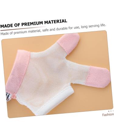 DOITOOL Kids Pink Net Biting Gloves 1 Pair | Children's Mittens for Baby Hands | 11X9.5CM - Buy Online on GoSupps.com